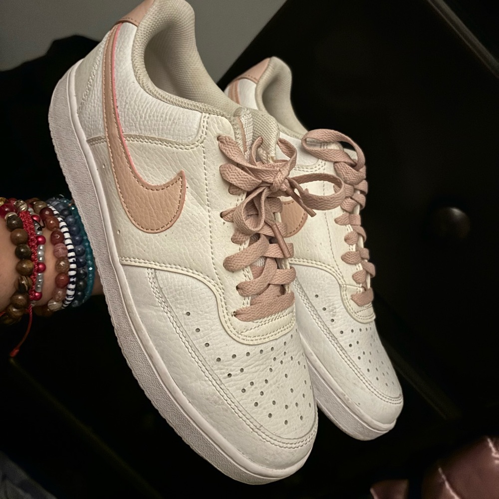 Pink and White Nike Shoes
